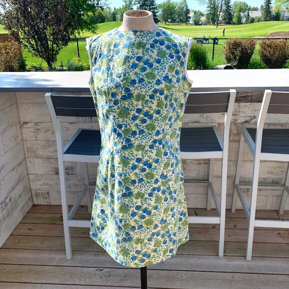 Vintage Dresses & Skirts - Vintage 50s 60s Floral House Dress Sleeveless Short Cottagecore Loungewear